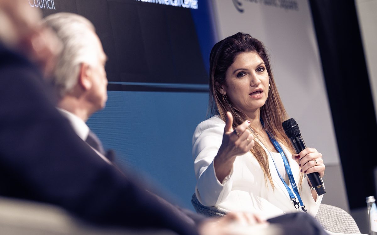 Erika Mouynes speaking at the Munich Security Conference